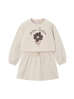 Mayoral Komplet bluza i sukienka 4927 Beżowy Regular Fit