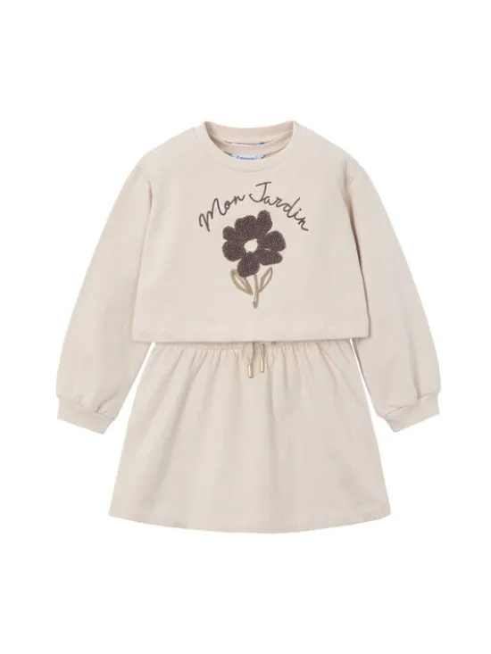 Mayoral Komplet bluza i sukienka 4927 Beżowy Regular Fit