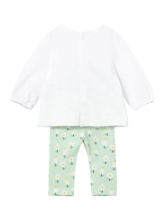 Mayoral Komplet bluzka i legginsy 1741 Zielony Regular Fit