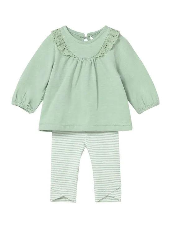 Mayoral Komplet bluzka i legginsy 1741 Zielony Regular Fit