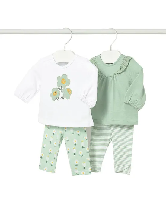 Mayoral Komplet bluzka i legginsy 1741 Zielony Regular Fit