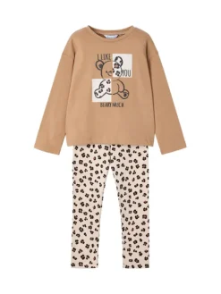 Mayoral Komplet bluzka i legginsy 4719 Beżowy Regular Fit