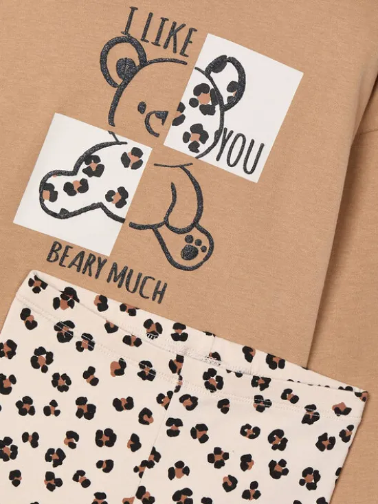Mayoral Komplet bluzka i legginsy 4719 Beżowy Regular Fit