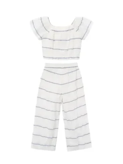 Mayoral Komplet bluzka i spodnie 3593 Écru Regular Fit