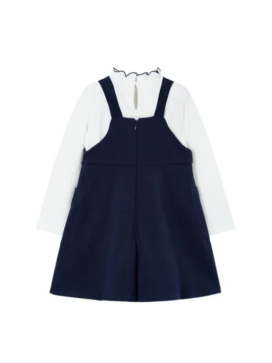 Mayoral Komplet bluzka i sukienka 4914 Granatowy Regular Fit