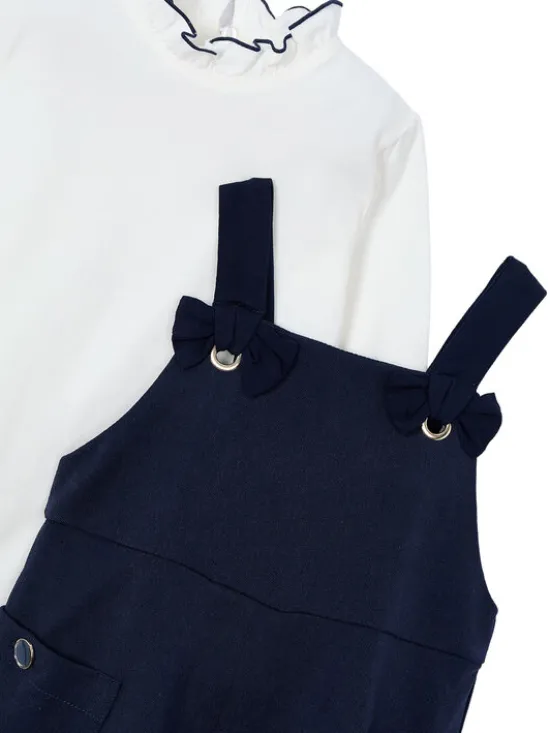 Mayoral Komplet bluzka i sukienka 4914 Granatowy Regular Fit