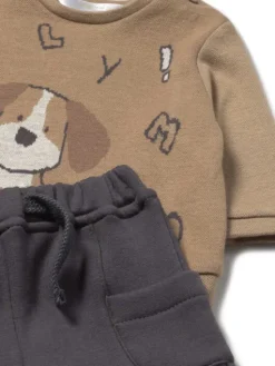 Mayoral Komplet sweter i spodnie materiałowe 2583 Brązowy Regular Fit