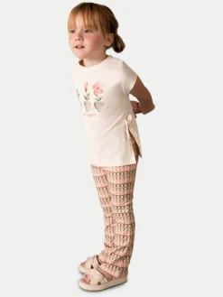 Mayoral Komplet top i legginsy 3728 Beżowy Regular Fit
