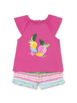 Mayoral Komplet top i spodenki 1233 Różowy Regular Fit