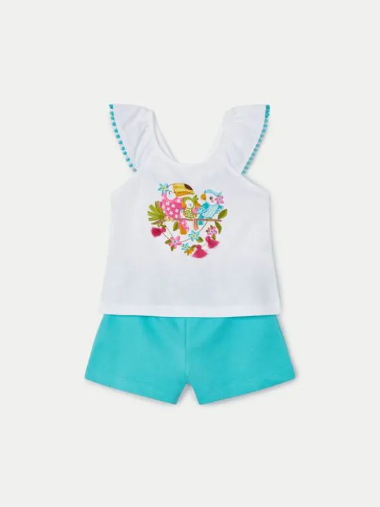 Mayoral Komplet top i spodenki 3261 Niebieski Regular Fit