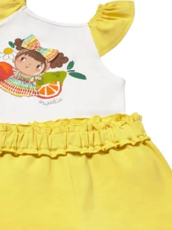 Mayoral Komplet top i spodenki 1234 Żółty Regular Fit