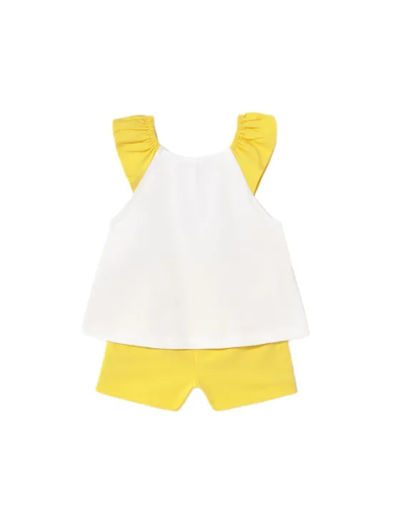 Mayoral Komplet top i spodenki 1234 Żółty Regular Fit