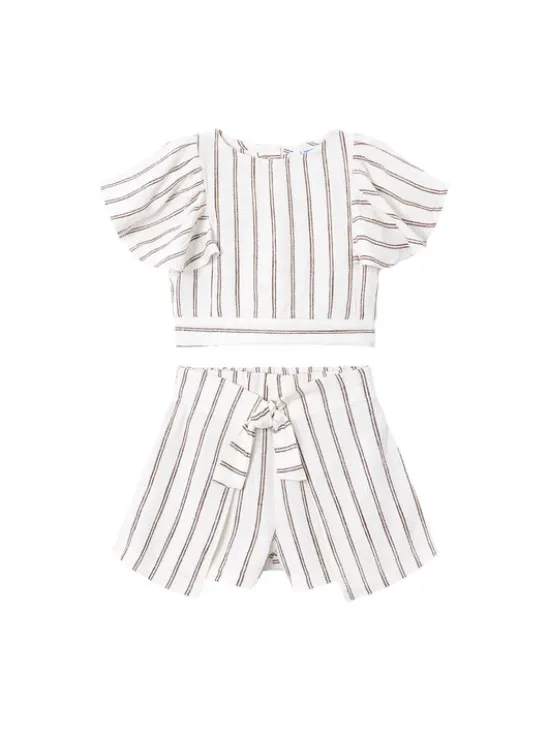 Mayoral Komplet top i spodenki 3949 Écru Regular Fit