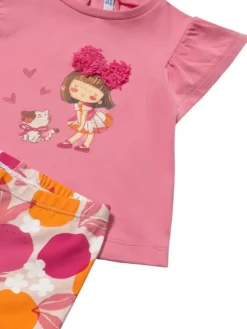 Mayoral Komplet t-shirt i legginsy 1751 Różowy Regular Fit