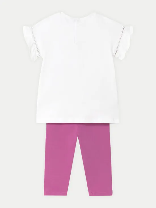 Mayoral Komplet t-shirt i legginsy 1734 Różowy Regular Fit