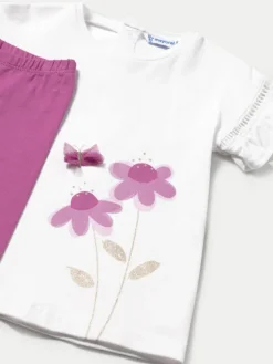 Mayoral Komplet t-shirt i legginsy 1734 Różowy Regular Fit