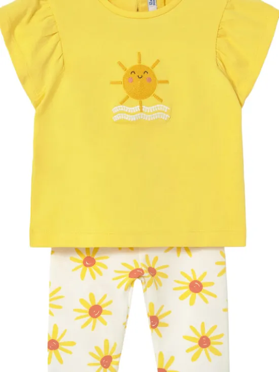 Mayoral Komplet t-shirt i legginsy 1751 Żółty Regular Fit