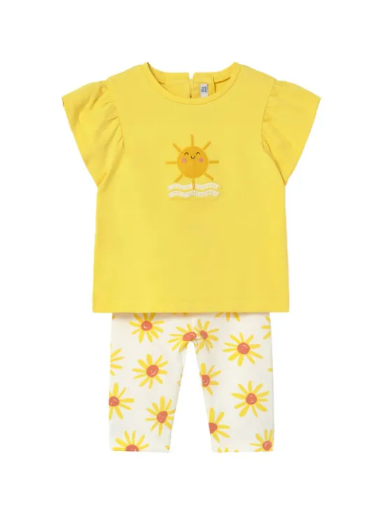 Mayoral Komplet t-shirt i legginsy 1751 Żółty Regular Fit