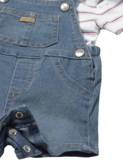 Mayoral Komplet t-shirt i ogrodniczki 1623 Niebieski Regular Fit
