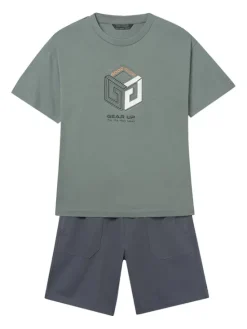 Mayoral Komplet t-shirt i spodenki 6690 Kolorowy Regular Fit