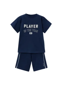 Mayoral Komplet t-shirt i spodenki 3608 Granatowy Regular Fit