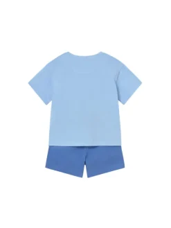 Mayoral Komplet t-shirt i spodenki 1670 Niebieski Regular Fit