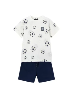 Mayoral Komplet t-shirt i spodenki 3607 Biały Regular Fit