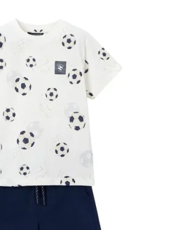 Mayoral Komplet t-shirt i spodenki 3607 Biały Regular Fit