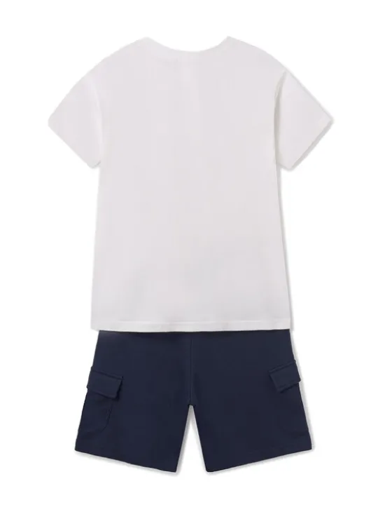 Mayoral Komplet t-shirt i spodenki 6676 Granatowy Regular Fit