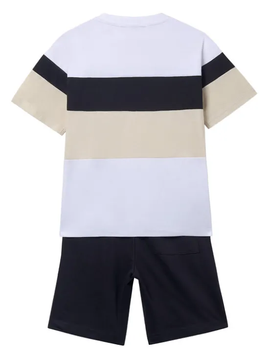 Mayoral Komplet t-shirt i spodenki 6691 Czarny Regular Fit