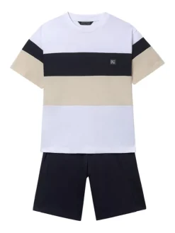 Mayoral Komplet t-shirt i spodenki 6691 Czarny Regular Fit