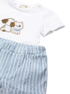 Mayoral Komplet t-shirt i spodenki 1276 Błękitny Regular Fit