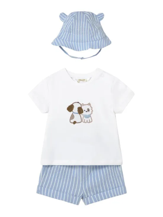 Mayoral Komplet t-shirt i spodenki 1276 Błękitny Regular Fit