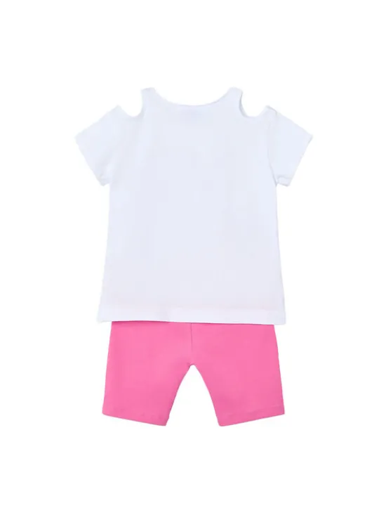 Mayoral Komplet t-shirt i spodenki 3708 Różowy Regular Fit