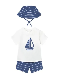 Mayoral Komplet t-shirt i spodenki 1666 Niebieski Regular Fit