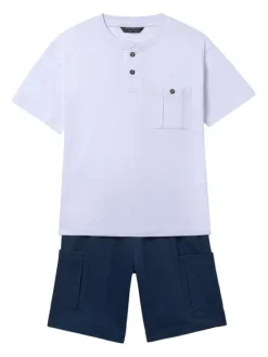 Mayoral Komplet t-shirt i spodenki 6686 Granatowy Regular Fit