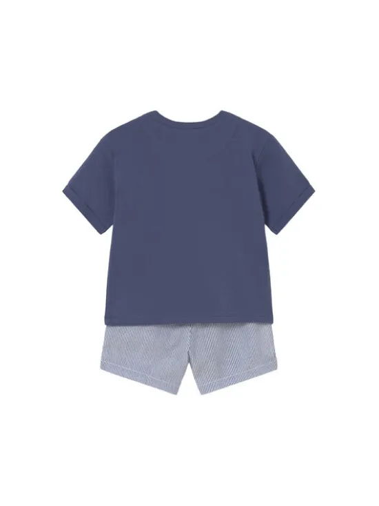 Mayoral Komplet t-shirt i spodenki 1228 Granatowy Regular Fit