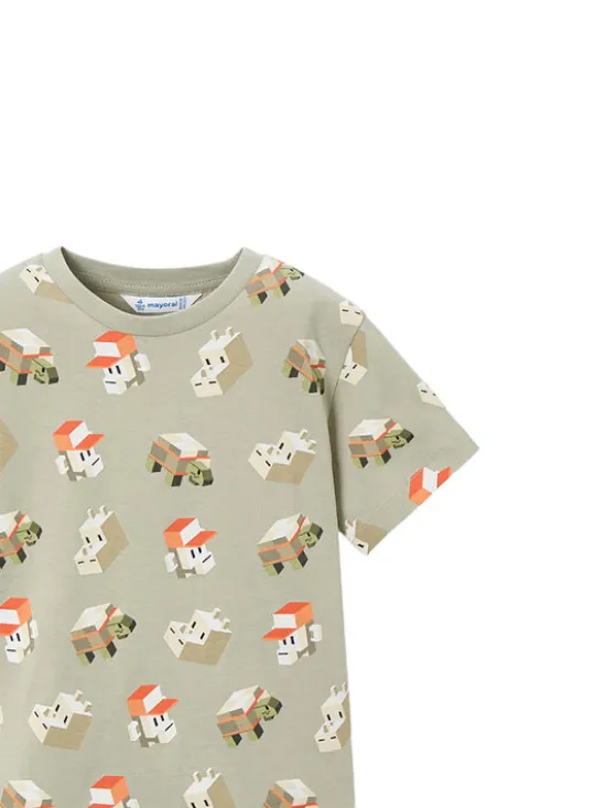 Mayoral Komplet 2 t-shirtów i spodenek 3609 Kolorowy Regular Fit