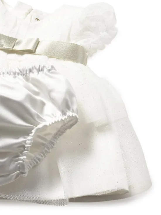Mayoral Sukienka elegancka 1882 Biały Regular Fit