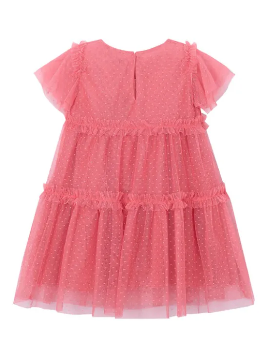 Mayoral Sukienka elegancka 3917 Koralowy Regular Fit