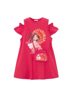 Mayoral Sukienka letnia 3941 Czerwony Regular Fit