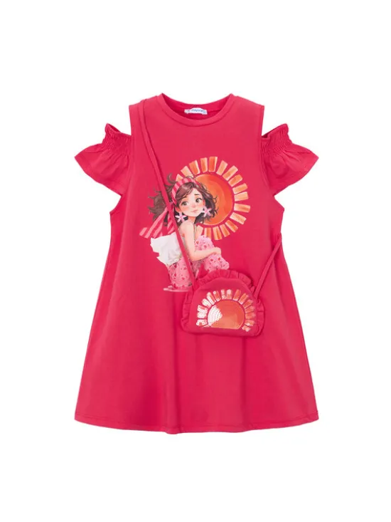 Mayoral Sukienka letnia 3941 Czerwony Regular Fit