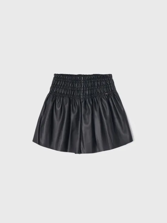 Mayoral Szorty z imitacji skóry 4950 Czarny Relaxed Fit