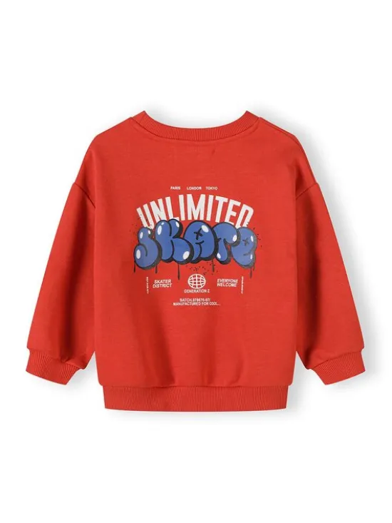 minoti Bluza 29FLEECE202 Czerwony Regular Fit