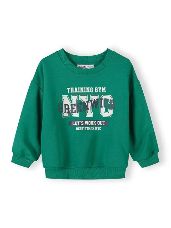 minoti Bluza 29FLEECE201 Zielony Regular Fit