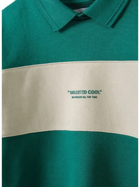 minoti Bluza 23fleece58 Zielony Regular Fit