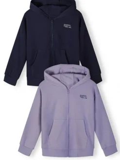 minoti Bluza NOSFLEECE406 Fioletowy Loose Fit