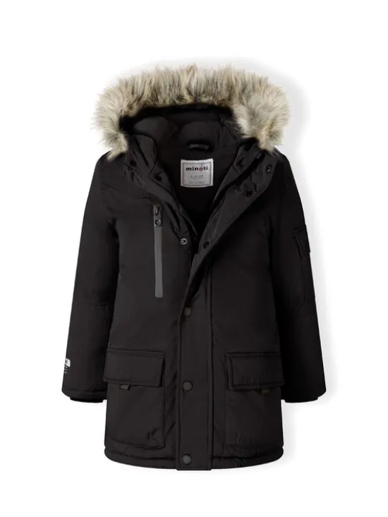 minoti Kurtka zimowa 19COAT70 Czarny Regular Fit