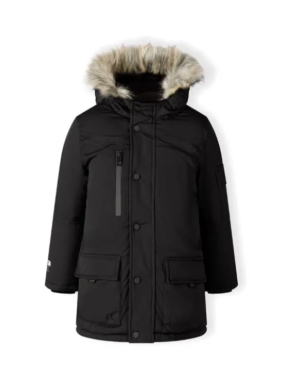 minoti Kurtka zimowa 19COAT70 Czarny Regular Fit