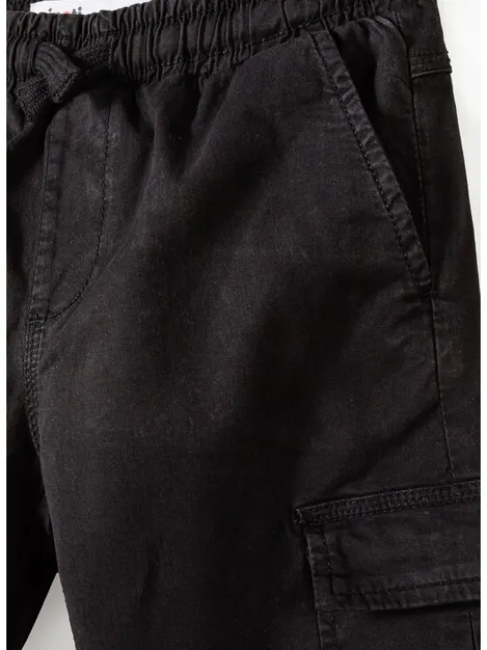 minoti Spodnie cargo 27PANT2 Czarny Regular Fit